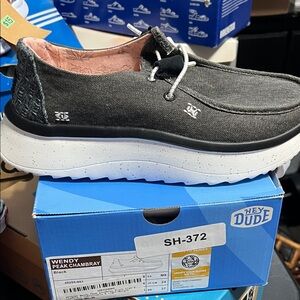 Hey Dude Black Chambray Shoes